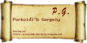 Porkoláb Gergely névjegykártya